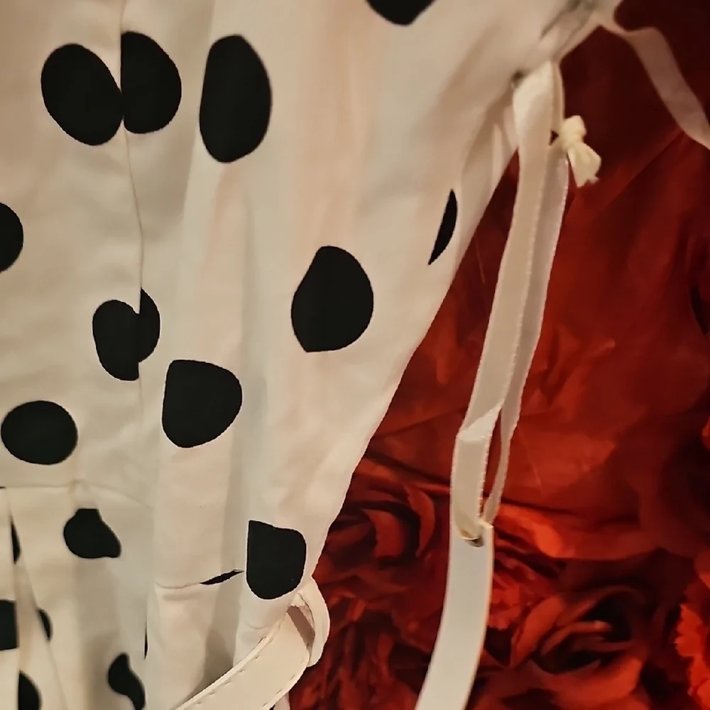 Mandee Girls NWT Polka Dot Sleeveless Belted Dress Size Large